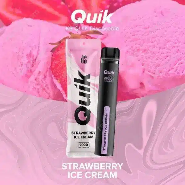 ks quik 2000 puffs strawberry ocecream