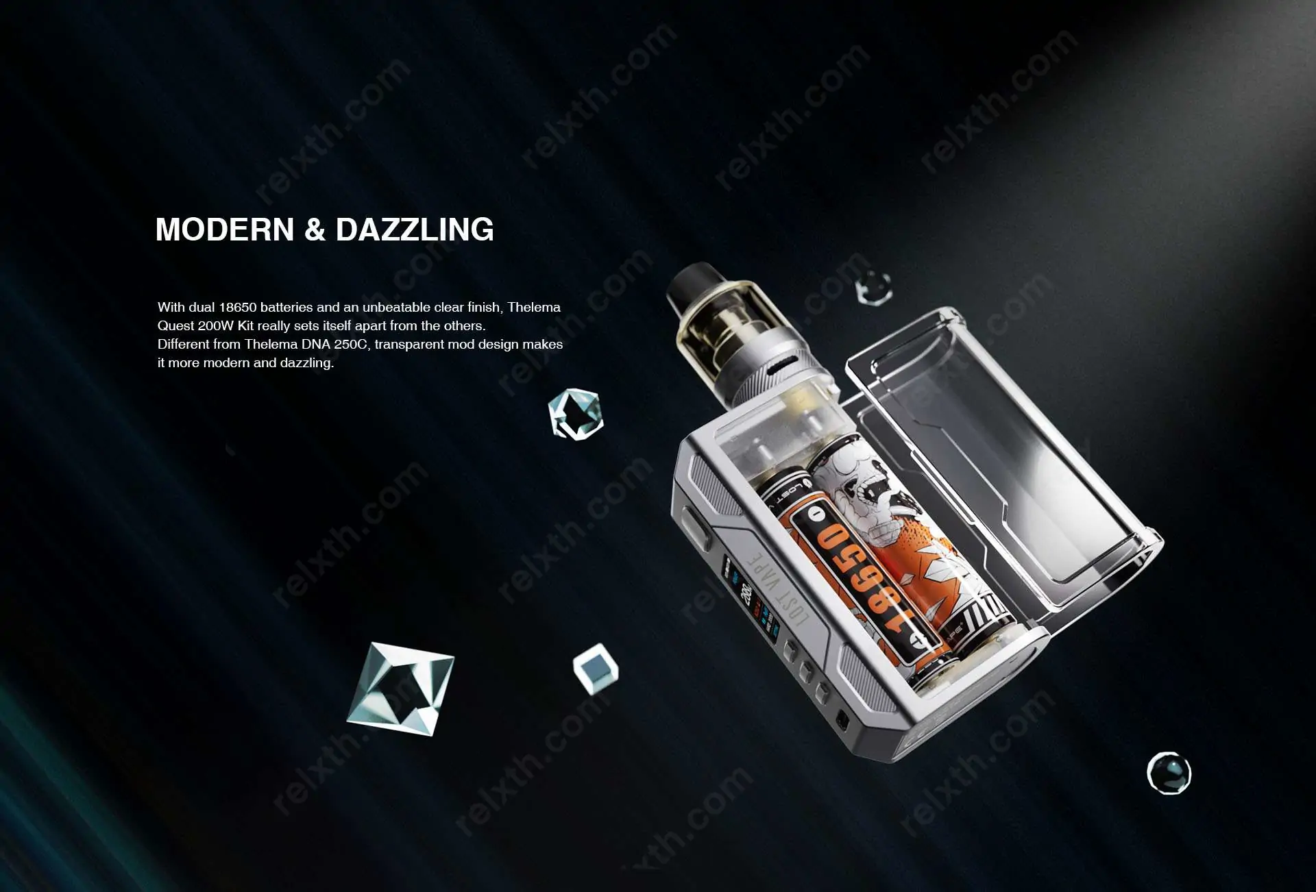 lost vape thelema quest 200w kit clear 5
