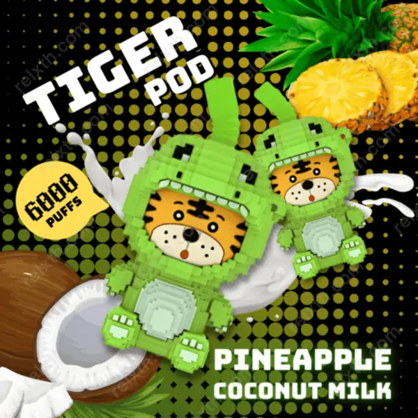tiger disposable pod 6000puffs pineapple coconut milk