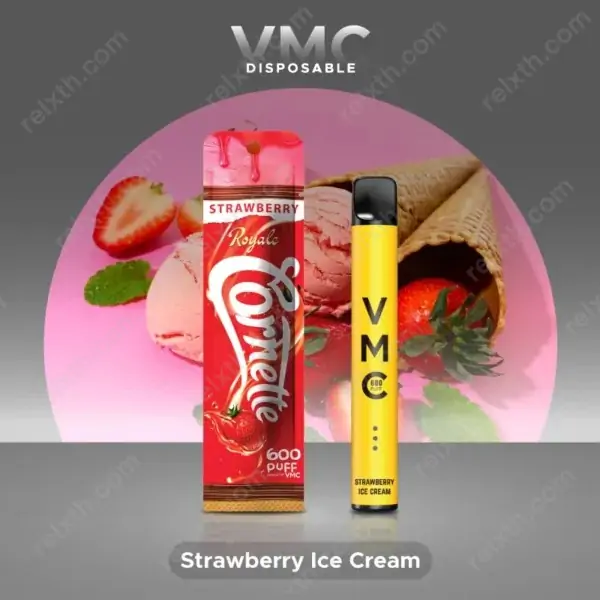 vmc disposable pod 600 puffs strawberry ice cream