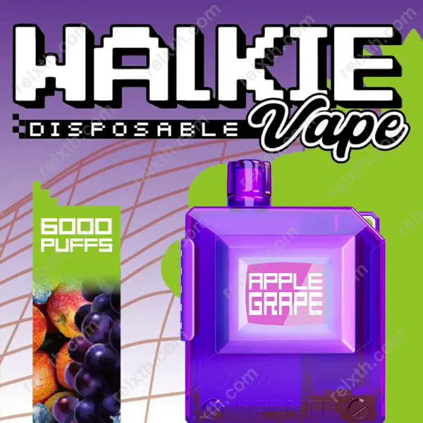 walkie vape 6000 puffs disposable apple grape