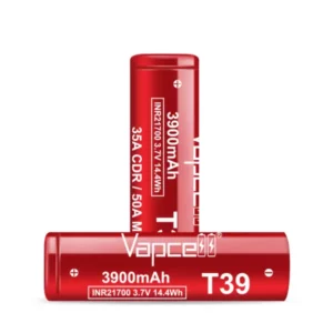 vapcell t39 red 21700 3900mah 35a 50a